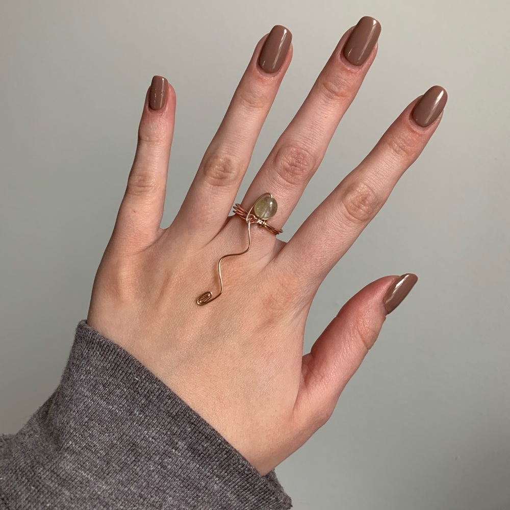 Green Aventurine Snake Ring